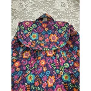 Vintage Y2K Peace Love Quilted Mini Backpack Floral